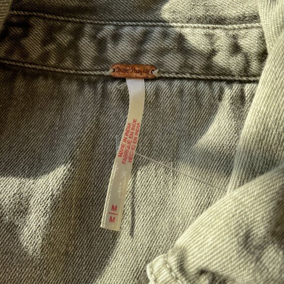 Free People Mad Love Denim Midi Dress- Sage SZ M - Picture 7 of 13